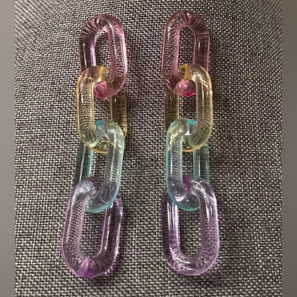 NEW Acrylic Colourful Earrings Dangle Stud EARRINGS - Picture 1 of 2
